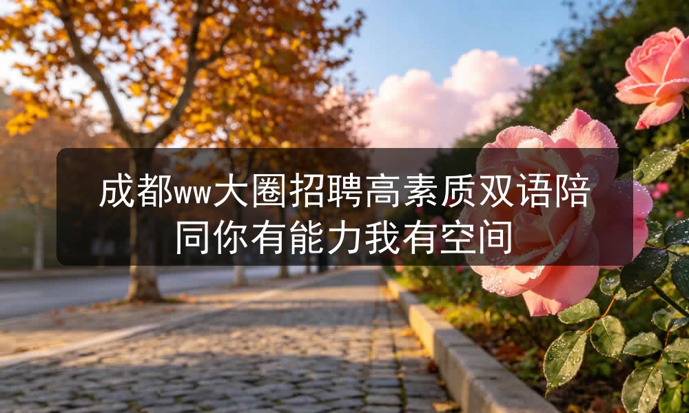 成都ww大圈招聘高素质双语陪同你有能力我有空间图片